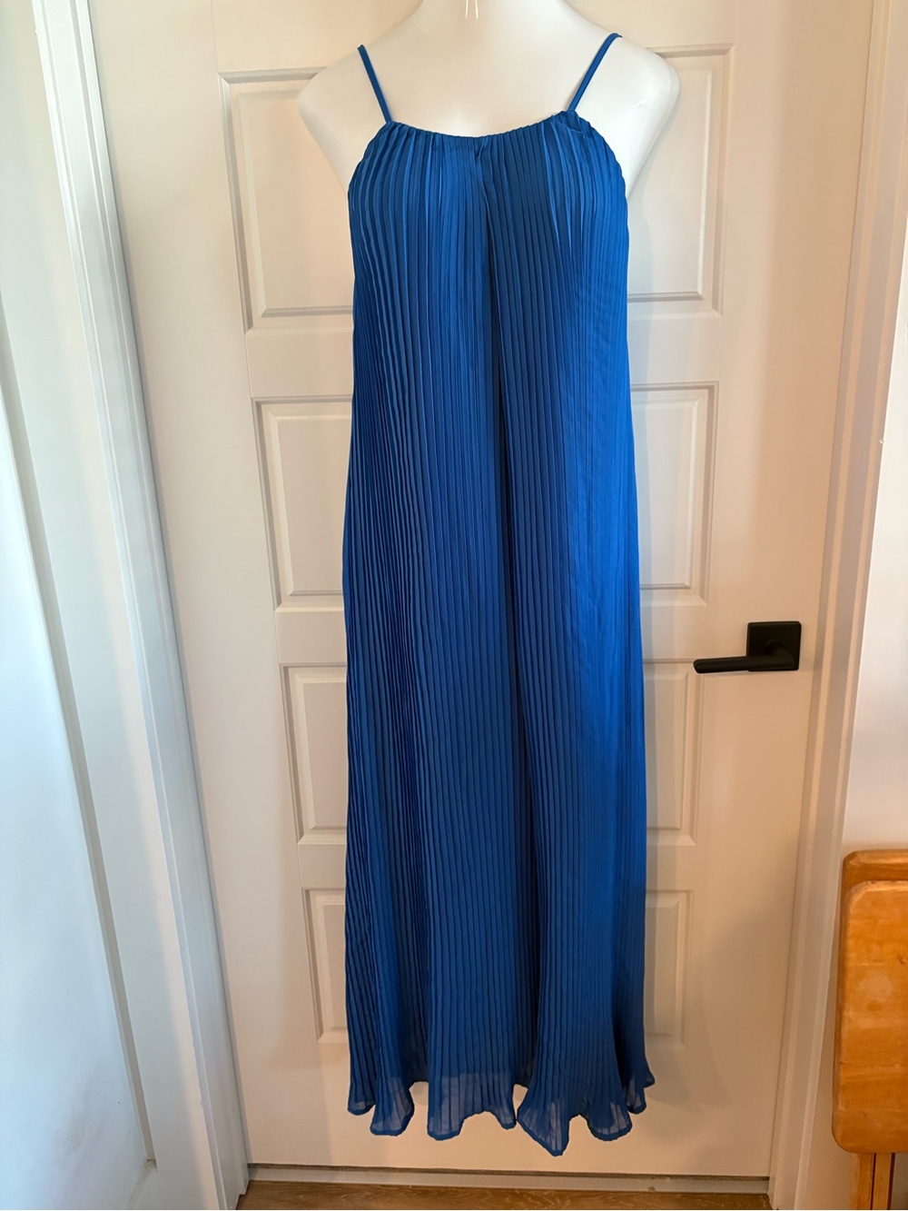 AKIRA Royal Blue Pleated Maxi Jumpsuit